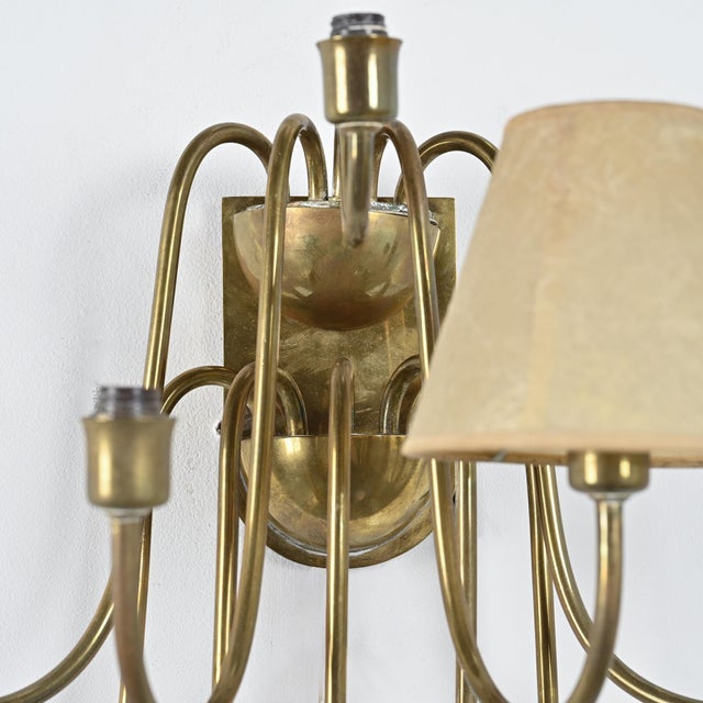 Brass 9-Arm Wall Light, France, 1950s For Sale - Image 16 of 17