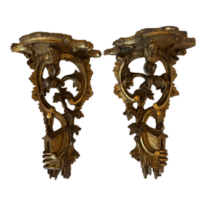 Ornate Rococo Gold Wall Brackets