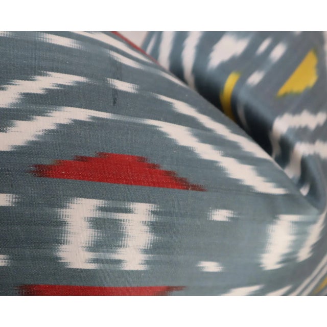 Textile Contemporary Gray Handmade Silk Throw Pillow & Down Insert For Sale - Image 7 of 11