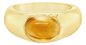 Tiffany & Co. Citrine Cabochon 18k Yellow Gold Dome Ring, Size 5