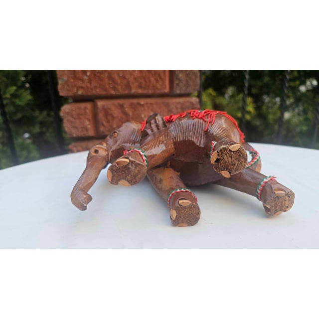 Wooden Carved Elephant, India, 1970s For Sale - Image 6 of 7