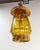 French Ceiling Pendant in Yellow Glass & Wicker Chandelier, 1970s For Sale - Image 6 of 10