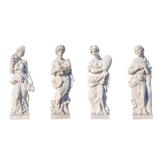 Italian Artist, Four Seasons Statues, Marble, Set of 4 For Sale - Image 6 of 6