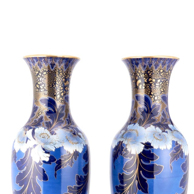 Immerse yourself in the opulence of the early 19th Century with this exceptional pair of Hand-Painted & Gilt Decorated...