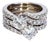 14k White Gold Adjoined Engagement Ring Set - Size 6.25 For Sale
