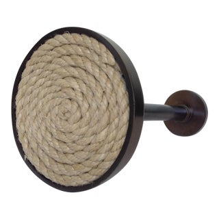 C.1990s German Brushed Bronze Brown Nickel Tieback With Nautical Rope Detail For Sale