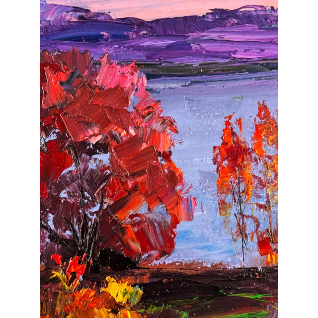 Paper Oil Painting Autumn Crimson Serdyuk Boris Petrovich For Sale - Image 7 of 11