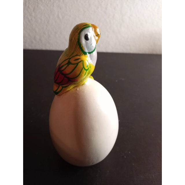 Mexico Ceramic Egg With Hatching Toucans Sculpture For Sale - Image 4 of 7