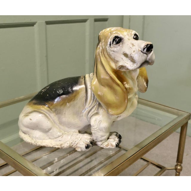 Hand Painted Ceramic Basset Hound Figure by King This charming hand painted Model of an appealing ceramic Basset Hound was...