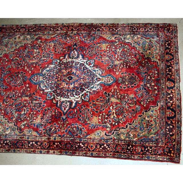 1920s, Handmade Antique Persian Sarouk Rug 3.10' X 5.4' For Sale In New York - Image 6 of 8