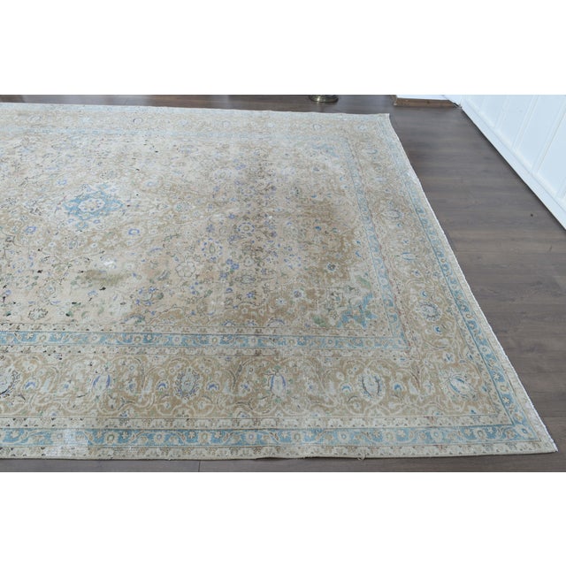 1970s Vintage Persian Handmade Wool Cotton Brown Area Rug For Sale In San Francisco - Image 6 of 11