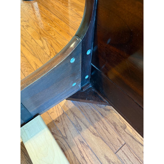 Brown Stickley / E J Audi Mahogany Queen Sleigh Bed - Hampton Full Sheen Finish For Sale - Image 8 of 11