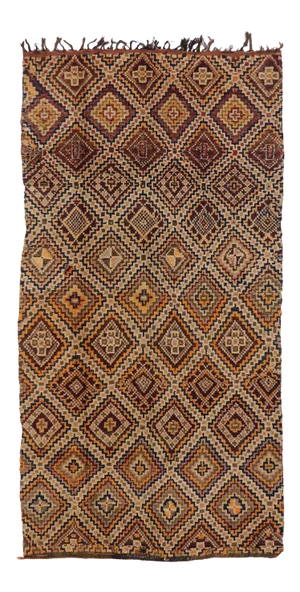 Vintage Berber Beni M'Guild Moroccan Rug - 05'11 X 11'03