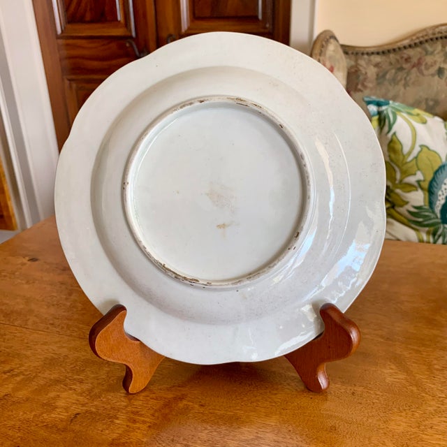 Sèvres Style “Feuilles De Choux” Plate in Blue and Gold For Sale - Image 11 of 11