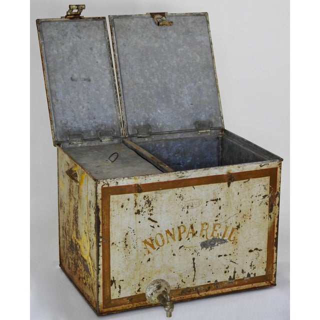 French 20th Century French Non Pareil Metal Ice Box For Sale - Image 3 of 9