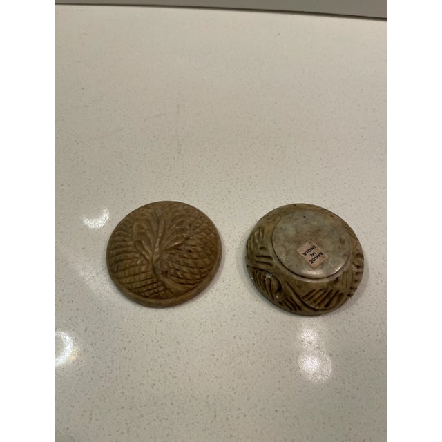 Mid 20th Century Mid 20th Century Vintage Alabaster Carved Stone Ring Box, India For Sale - Image 5 of 12