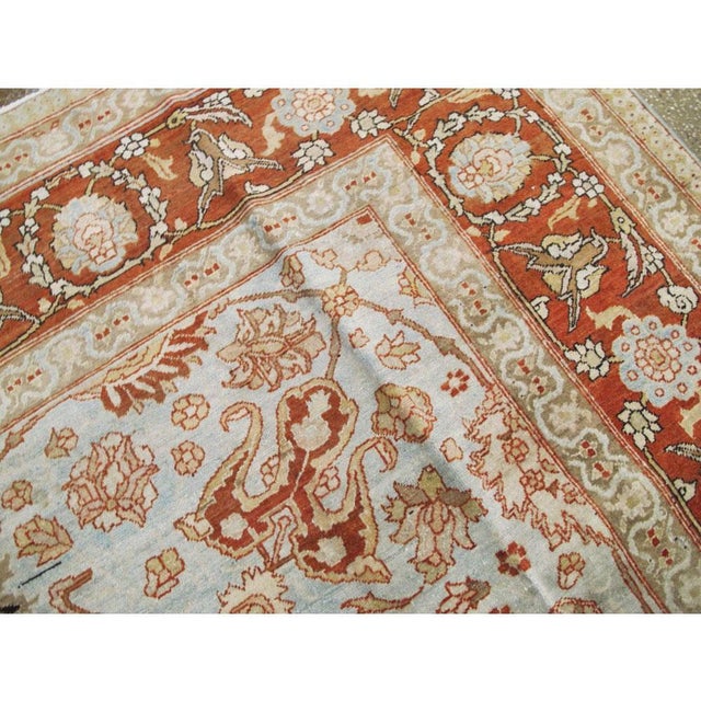 Textile Galerie Shabab Collection Early 20th Century Persian Tabriz Room Size Carpet in Red, Blue, and Grey For Sale - Image 7 of 10