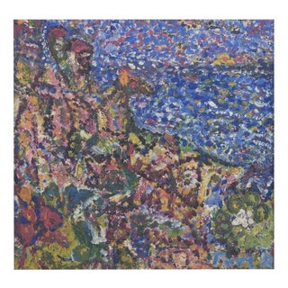 Unknown Artist, Pointillistic Landscape, Oil on Board For Sale