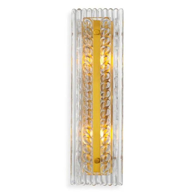 Antique Brass Handmade Glass Wall Lamps, Set of 2 For Sale - Image 4 of 7