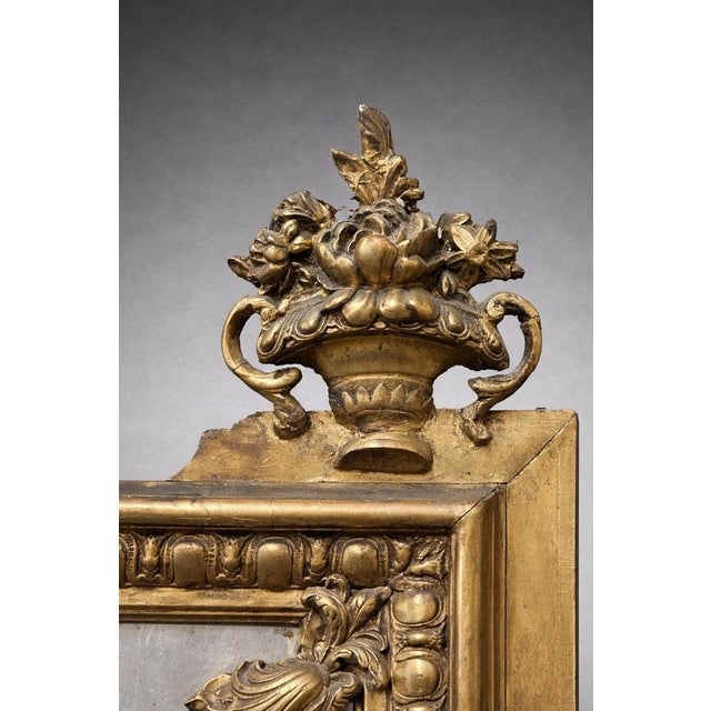 Wood Superb French Louis XV Giltwood and Gesso Monumental Wall Mirror For Sale - Image 7 of 8