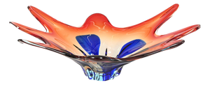 Large Sommerso Red and Blue Murano Glass Centerpiece from Seguso, 1970s