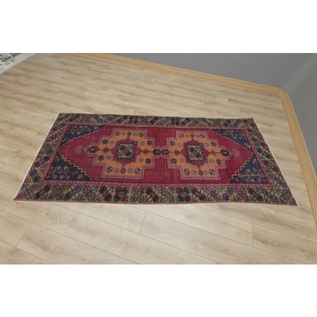 1980s Turkish Red Bordered Rug For Sale - Image 4 of 13