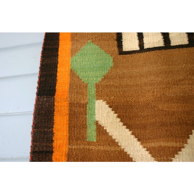 Chestnut Early 20th Century Navajo Textile Rug - Large Single Kachina For Sale - Image 8 of 10