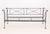 Vintage Wrought Iron Daybed Frame, with scroll work motif, atop casters. 36.75" H x 84" W x 35" D. Provenance: From a...