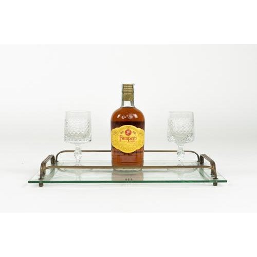 Vintage Italian Serving Tray in Glass and Brass, 1950s For Sale - Image 6 of 13