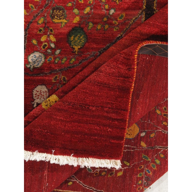1980s 1980s Hand-Knotted Persian Gabbeh Rug With Tree of Life Motif 5'0" X 7'3" For Sale - Image 5 of 6