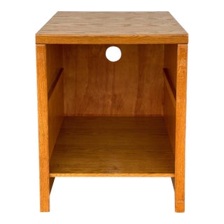 Mid 20th Century Minimalist Solid Oak Open Pedestal Cabinet or Media Stand For Sale