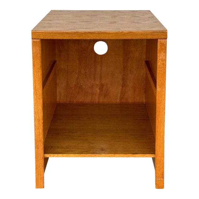 Mid 20th Century Minimalist Solid Oak Open Pedestal Cabinet or Media Stand For Sale