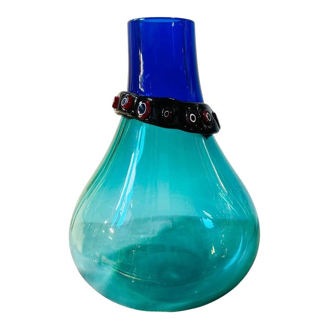 1960s Modernist Murano Glass Incalmo Vase by Alfredo Barbini For Sale
