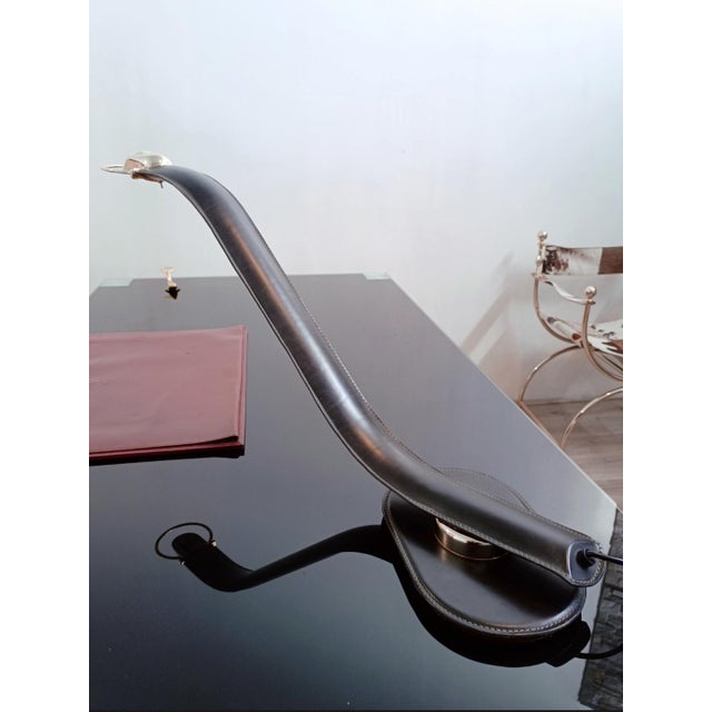 1980s Cobra Leather Desk Lamp by Traso Milano, 1988 For Sale - Image 5 of 16