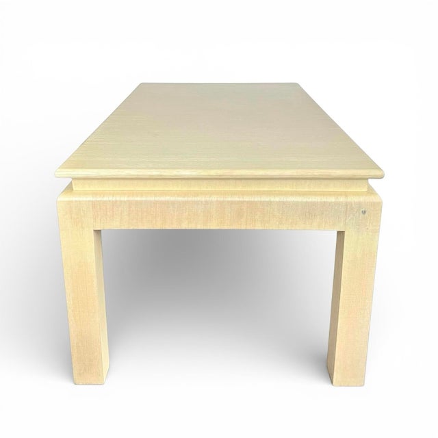 Vintage Pale Yellow Grasscloth Cocktail Table in the Style of Springer For Sale In Chicago - Image 6 of 7