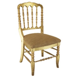 French Gold Leaf Chiavari Style Chair, 1960s For Sale