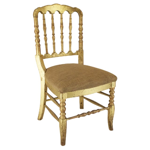 French Gold Leaf Chiavari Style Chair, 1960s For Sale