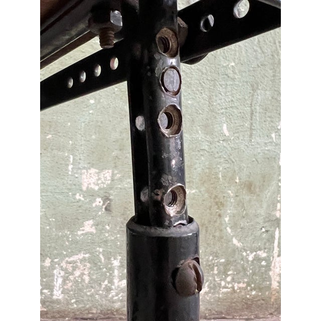 Rare Antique Early DoMore Industrial Rolling Metal Plywood Work Chair Stool For Sale - Image 12 of 12