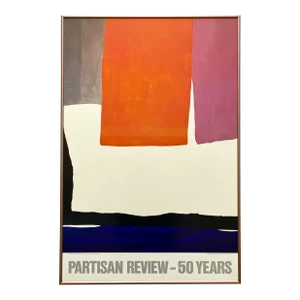 Helen Frankenthaler Vintage 1984 Abstract Expressionist Lithograph Print Framed Partisan Review Poster " the Human Edge " 1967