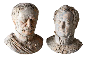 Louis Weiss, Busts of Count Von Gneisenau and Von Blücher, 1858, Terracotta, Set of 2
