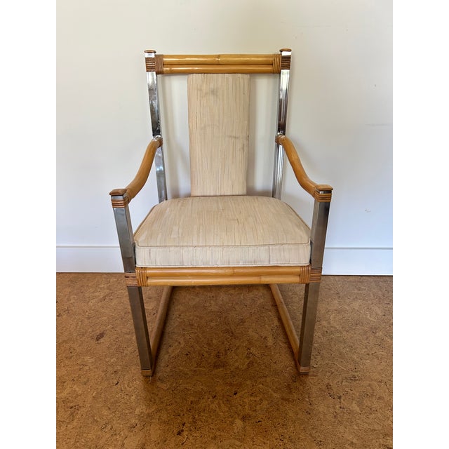 Mid-Century Modern Vintage Chrome and Bamboo Lounge Chair For Sale - Image 3 of 12