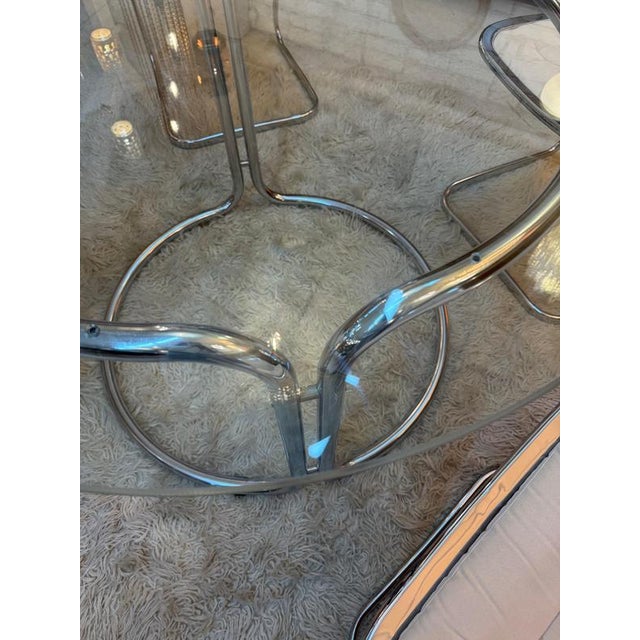 Round Dining Table in Chrome and Glass, Italy, 1970s For Sale - Image 6 of 11