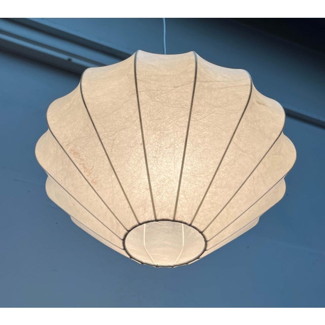 Mid-Century Modern Cocoon pendant lamp by Goldkant Leuchten, designed by Friedel Wauer in the 1960s. A minimalist design,...