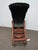 Beautiful antique English goat cart featuring a handcrafted wooden body, metal spoked wheels, and dramatic black canopy...