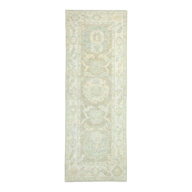 Turkish Oushak Rug 2'2" x 6' #19484 For Sale