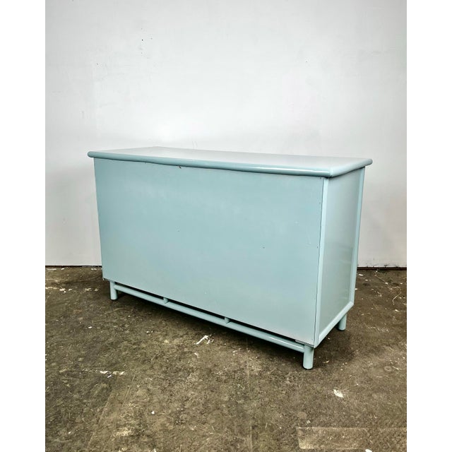 Newly Lacquered Vintage Rattan Cabinet Sideboard Credenza For Sale - Image 11 of 11