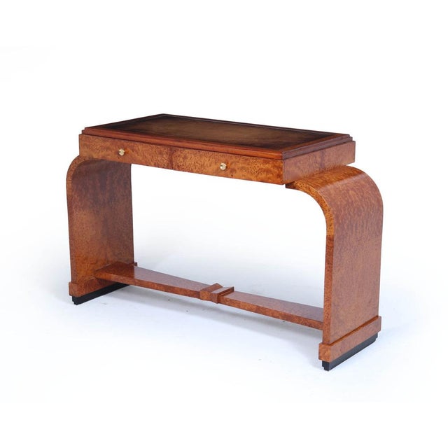 Art Deco French Writing Table in Burr Yew, 1925 For Sale - Image 3 of 17
