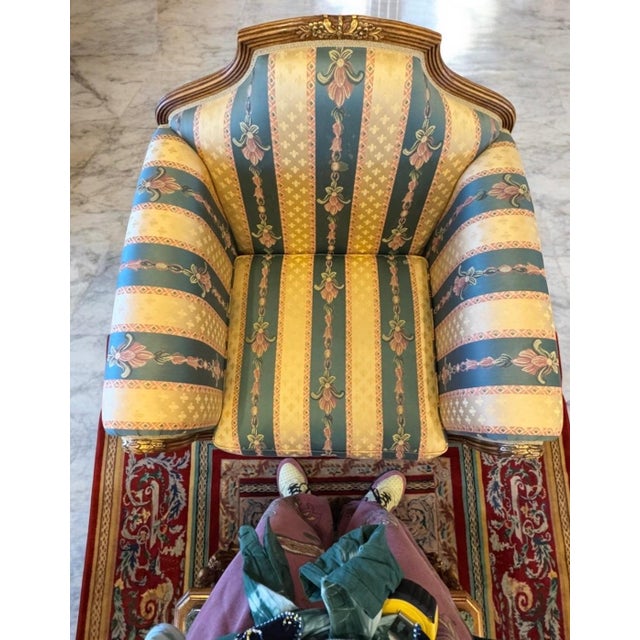 Vintage Italian Import Galimberti Lino 3p Rococo Sofa Couch Loveseat Armchair Set For Sale - Image 12 of 17