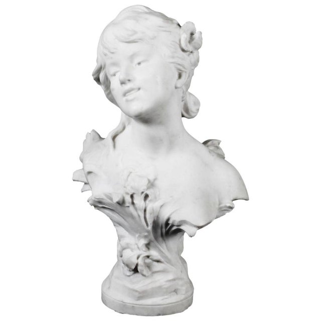 Auguste Moreau, Portrait Bust, 19th Century, Carrara Marble Sculpture For Sale - Image 14 of 14