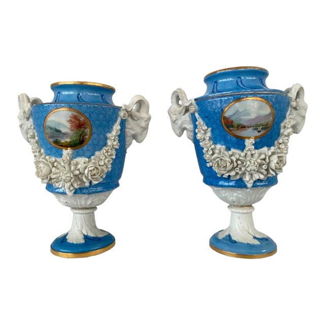 Garniture Urns Louis XVI Sevres Style For Sale